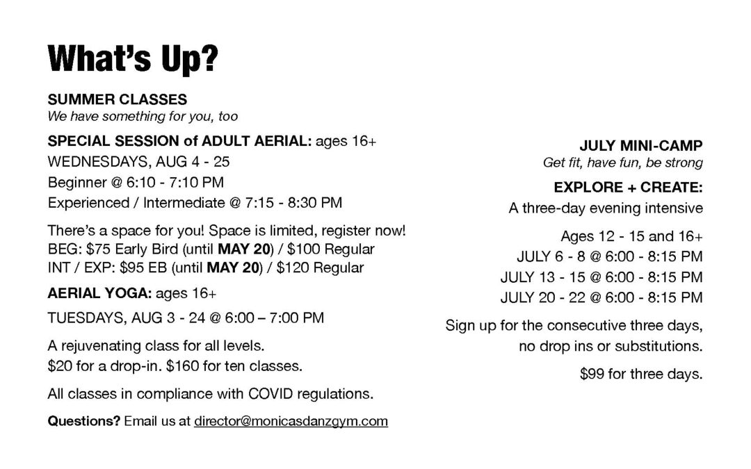 Summer Camp Info 2021 – Adults details